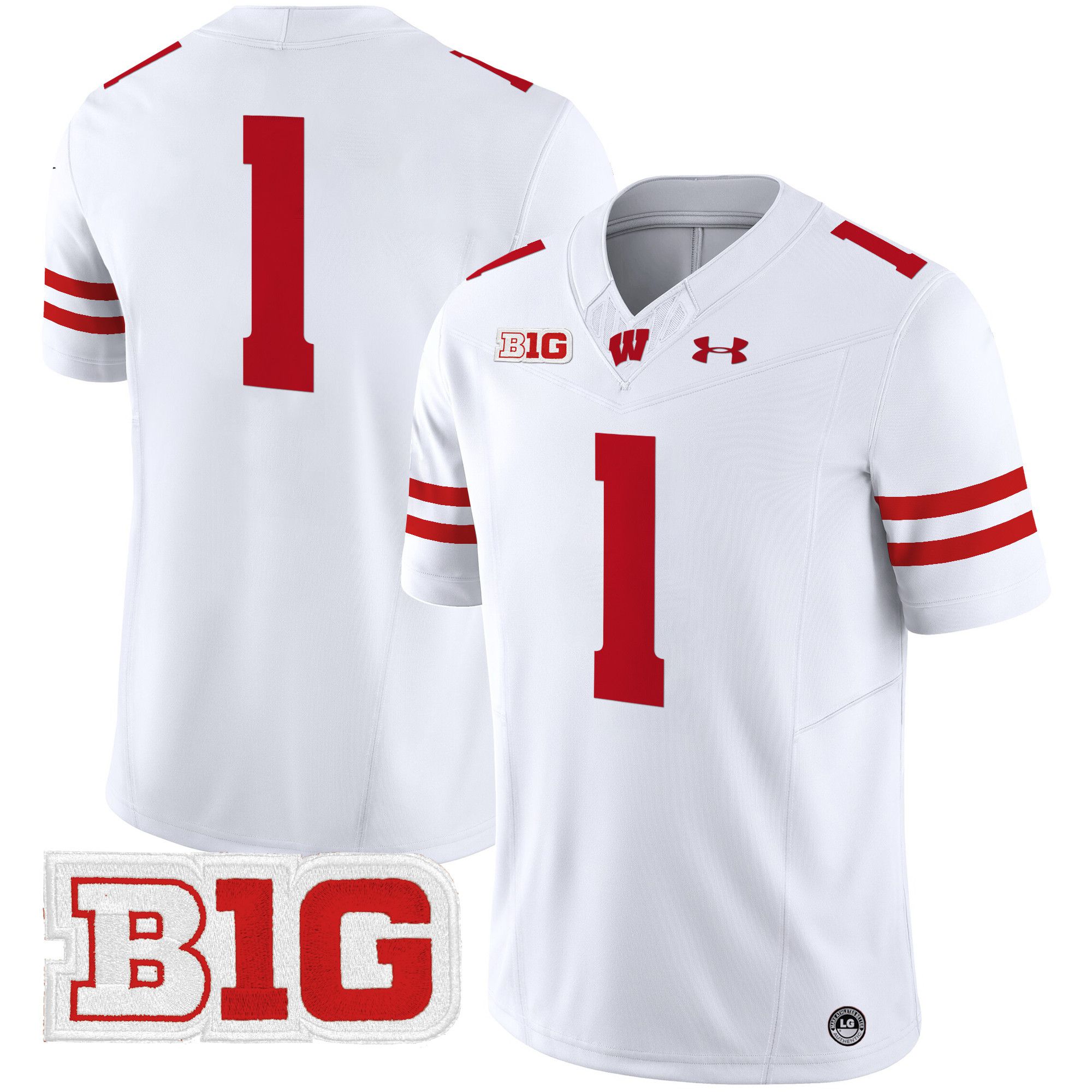 Men Wisconsin Badgers #1 No Name White 2024 Vapor Limited NCAA Jersey->ncaa teams->NCAA Jersey